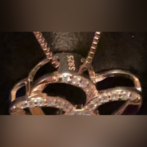 14K Rose Gold Plated Sterling Zirconia Heart Necklace NWOT 😍 PERFECT GIFT - Picture 16 of 16